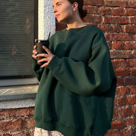 WW | Damen Lockere Rundhals-fleece-sweatshirt