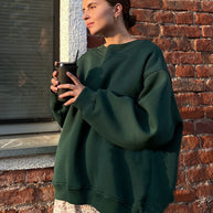 Damen Oversized Sweatshirt mit dropped Shoulder und weichem Fleece-Waren WW