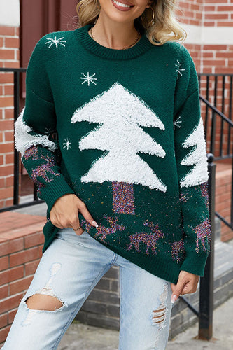 W&W Mode Plüsch Weihnachtsbaum Pullover Strickpullover
