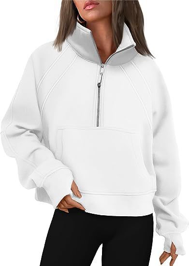 Damen Sportlicher Hoodie mit hohem Kragen WW