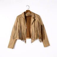 Damen Fransenjacke aus hochwertigem Suede-Mix WW