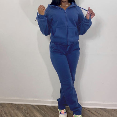 Damen sportliches Freizeitanzug mit praktischem Reißverschluss und elastischem Bund WW