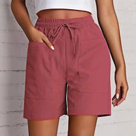Damen entspannte Shorts mit breitem Gummibund und praktischen Taschen WW