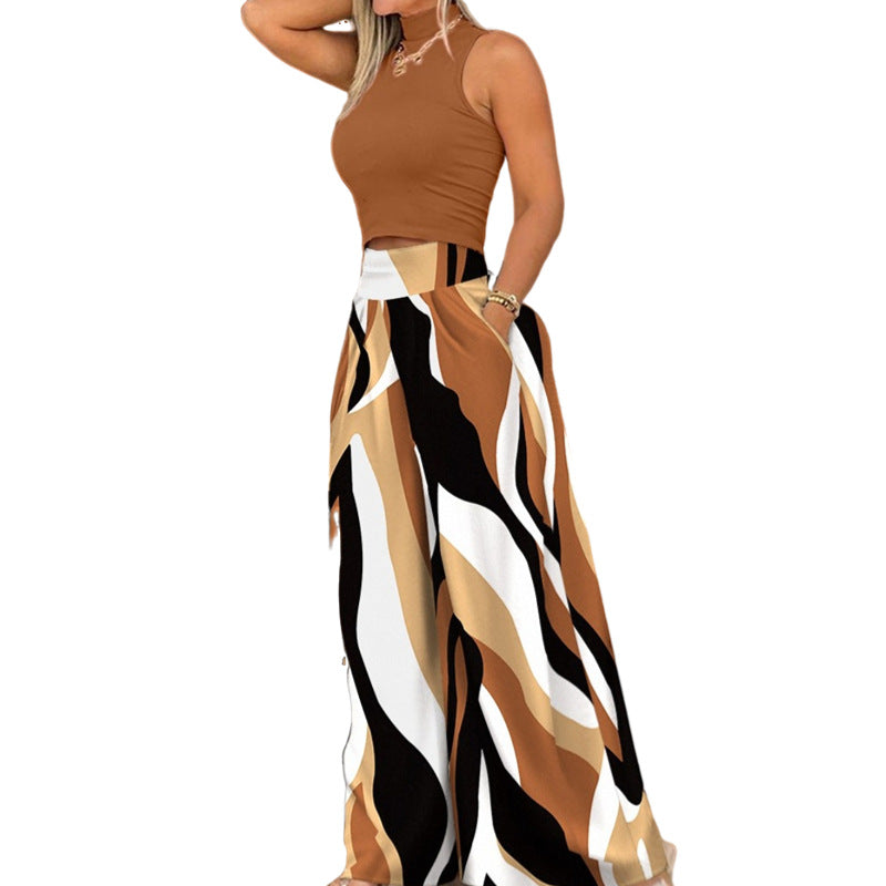 Damen weite Hose mit hohem Bund und lässigem Schnitt WW
