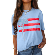 Damen T-Shirt mit künstlerischem Flaggenmotiv WW