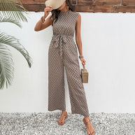 Damen Jumpsuit mit elegantem Knoten und floralem Design WW