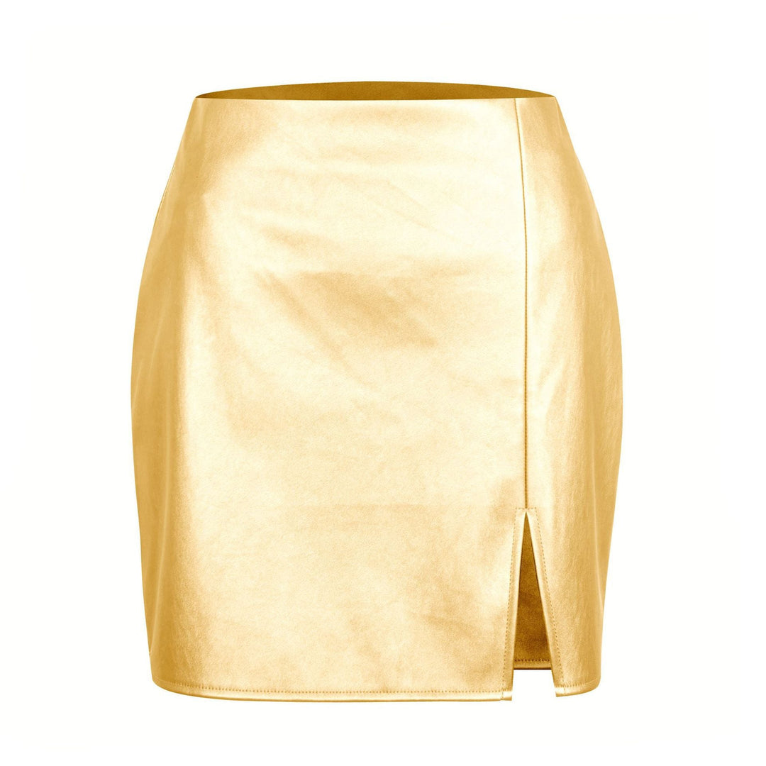 W&W Mode | Rosiedress Metallic Kunstleder Minirock