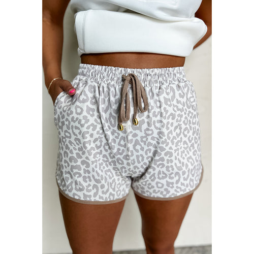 Damen Freizeit-Shorts mit modischem Leopardenmuster und elastischem Bund WW