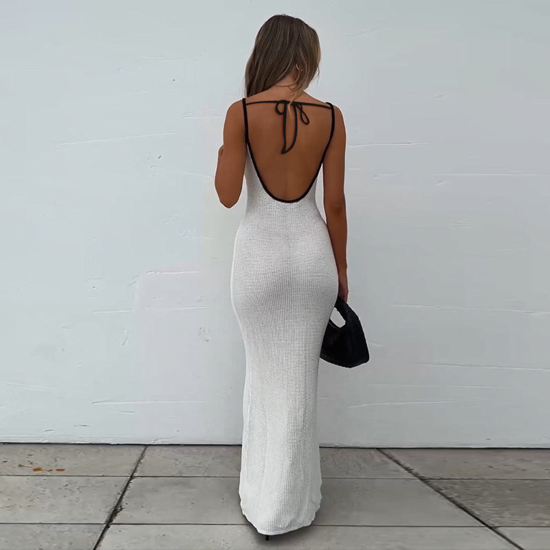 Damen figurbetontes Maxikleid mit feinem Rippstruktur-Design W&W Mode