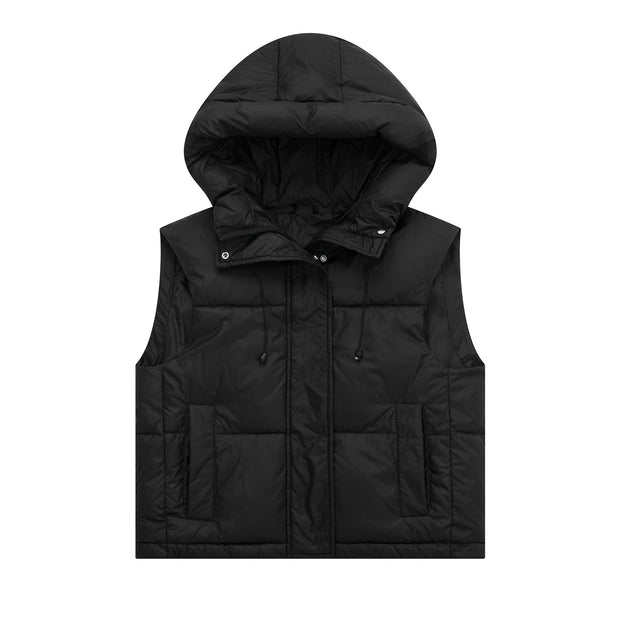 Damen Steppweste mit Kapuze und praktischen Taschen WW