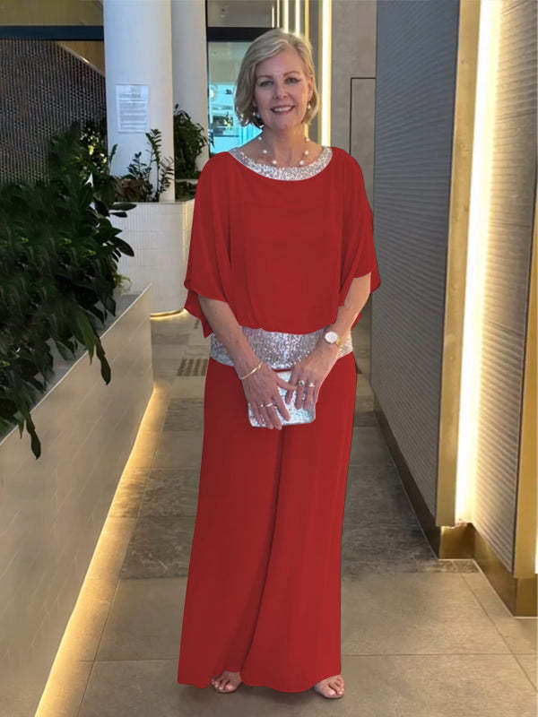 Damen eleganter Jumpsuit mit geschmeidigem Schnitt und funkelndem Taillengürtel WW