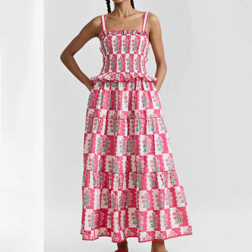 Damen maxikleid mit raffiniertem Blütenmuster W&W Mode