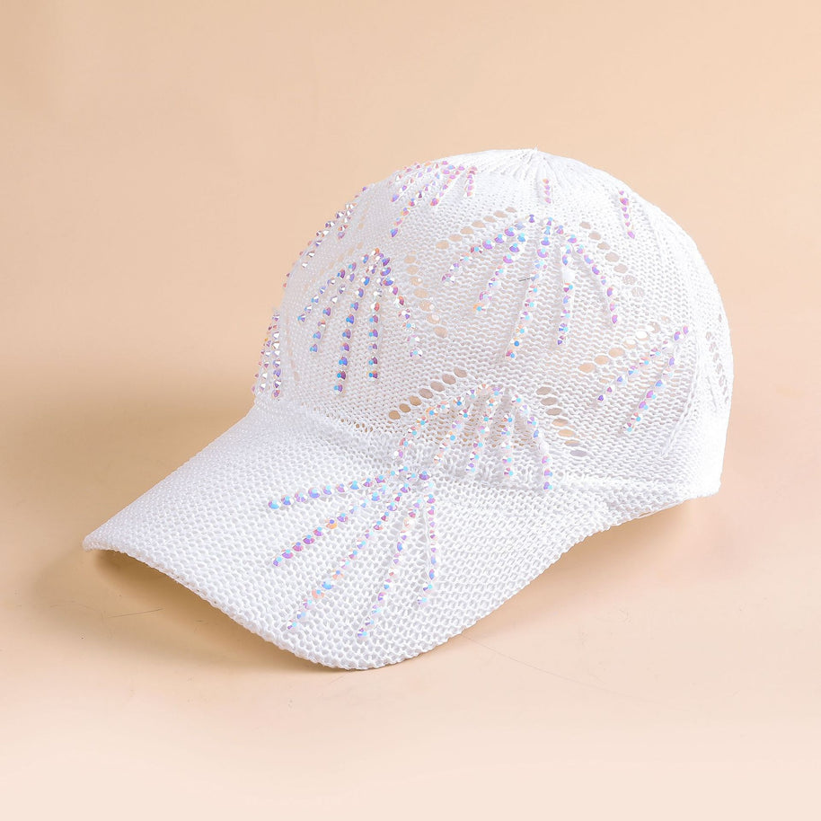 Damen Sportliche Trucker-Cap mit funkelnden Pailletten und atmungsaktiver Netzstruktur WW