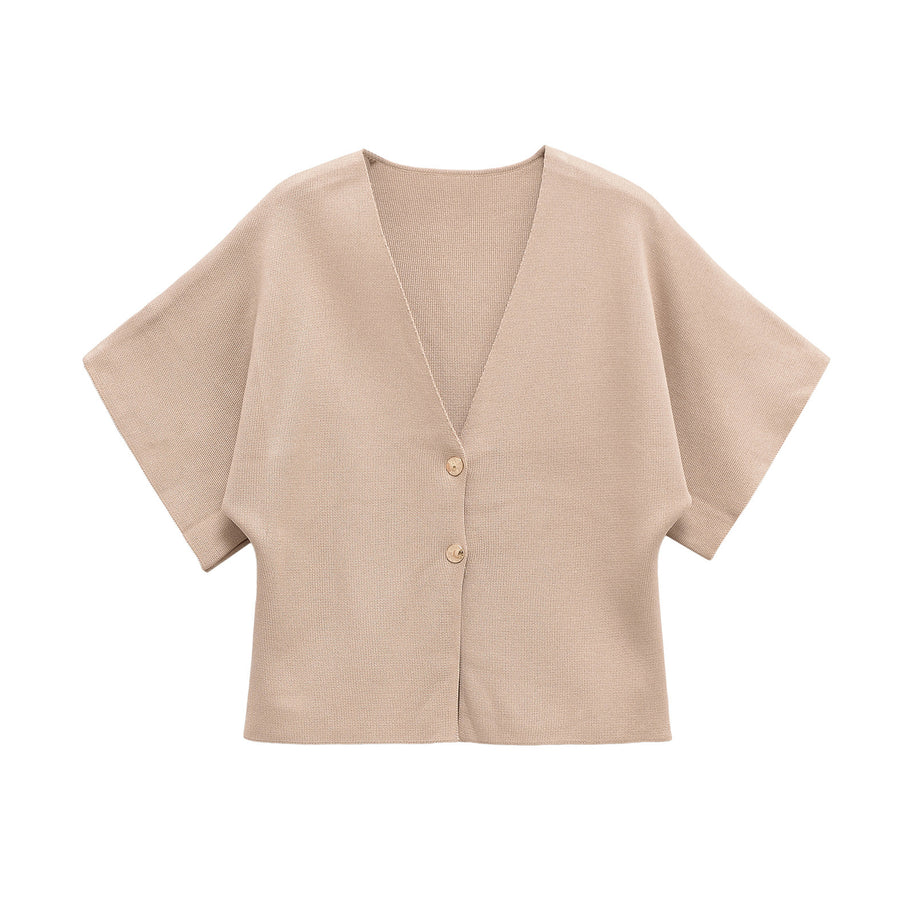 Damen leichte Strickjacke mit elegantem V-Ausschnitt und luxuriösen Knopfdetails WW