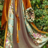 WW | Satin Digital Floral Taille Gürtel Cardigan Schlafanzug