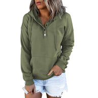 Damen Sportlicher Hoodie mit Knopfleiste und lässigem Schnitt WW