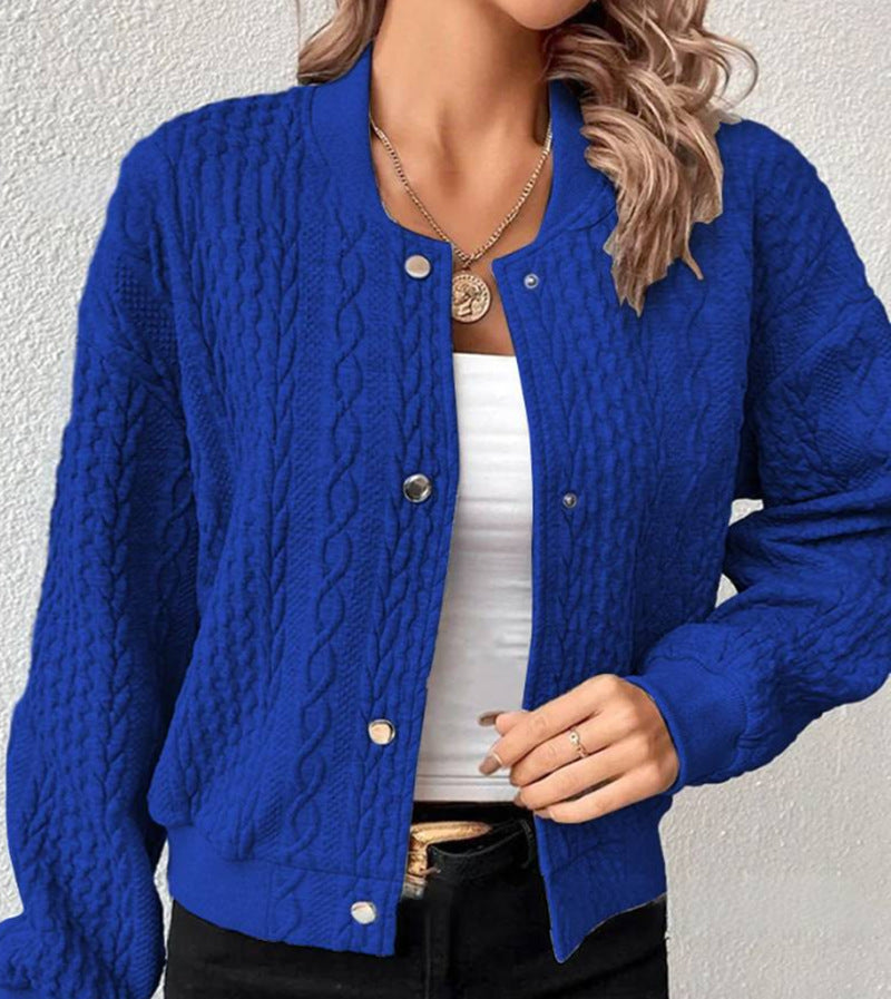 Damen Strickjacke mit Struktur und Knopfleiste WW
