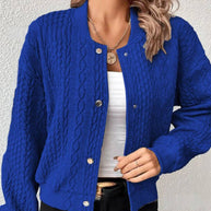 Damen Strickjacke mit Struktur und Knopfleiste WW