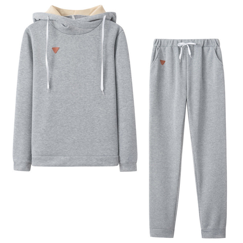 Damen Sportliches Hoodie-Set mit bequemer Passform und elastischen Hosen WW