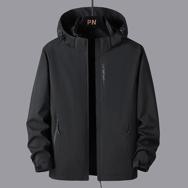 Unisex-Jacke mit Kapuze aus wasserabweisendem Material