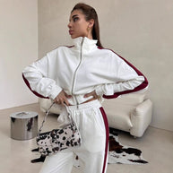 Damen sportlicher Fleece-Hoodie und lässige Hose Set WW