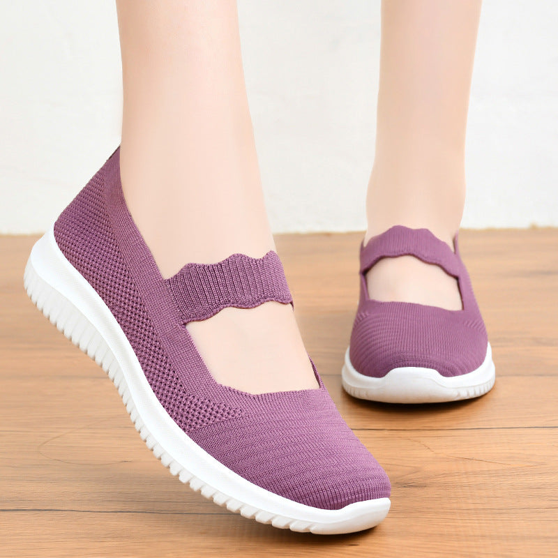Femme atmungsaktive Mary Jane Sneakers mit flexibler Dämpfung WW