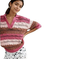 Damen Strick-Set mit modischem Lochmuster und lässiger Passform WW