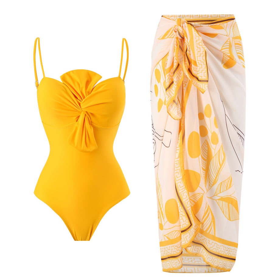 Damen Badeanzug mit elegantem Wickelrock WW