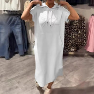 Damen Hoodie-Kleid mit praktischen Einschubtaschen und seitlichen Schlitzen WW