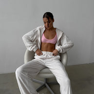 Damen Sportliches Velvet Loungewear-Set WW