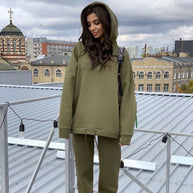 Damen Bequemes Sweatshirt und lockere Jogginghose Set WW