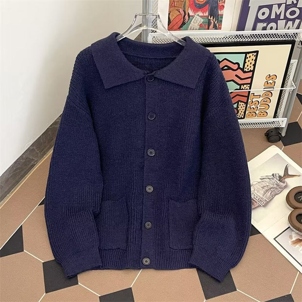 Damen Strickjacke mit übergroßem Schnitt und elegantem Kragen WW