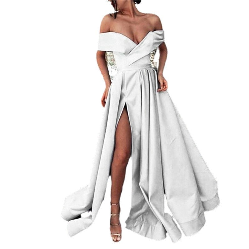 WW | eBay Satin Mehrfarbiges Tiefes V-Ausschnitt Kleid