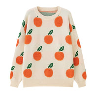 Damen Strickpullover mit verspieltem Obstdesign WW