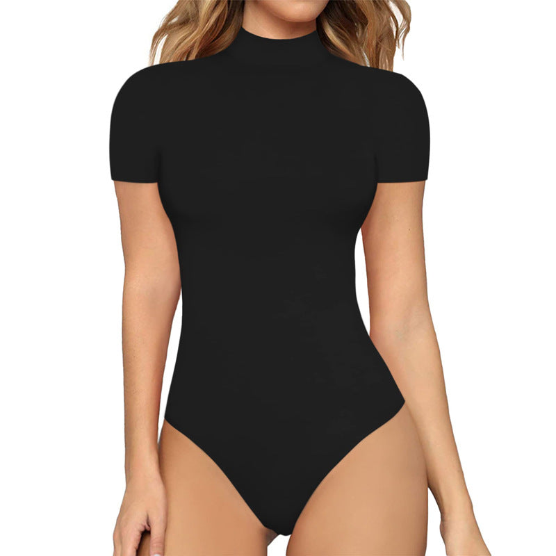 Damen Body mit hohem Kragen und Kurzarm WW