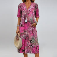 Damen bunt gemustertes Sommerkleid WW