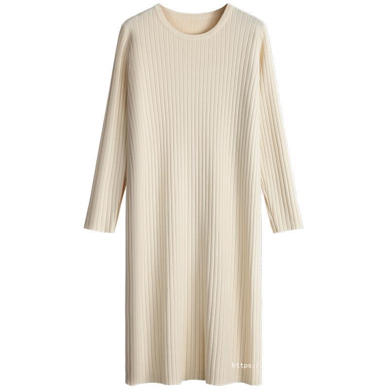 Damen Strickkleid mit feiner Rippenstruktur WW