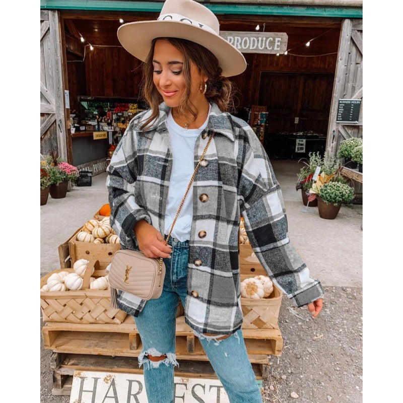 Damen Karierte Flanelljacke WW
