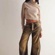Damen Baggy-Jeans im Modernen Stil WW