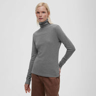 Damen Hochwertiger Rollkragenpullover aus weiterer Baumwolle mit langem Arm WW