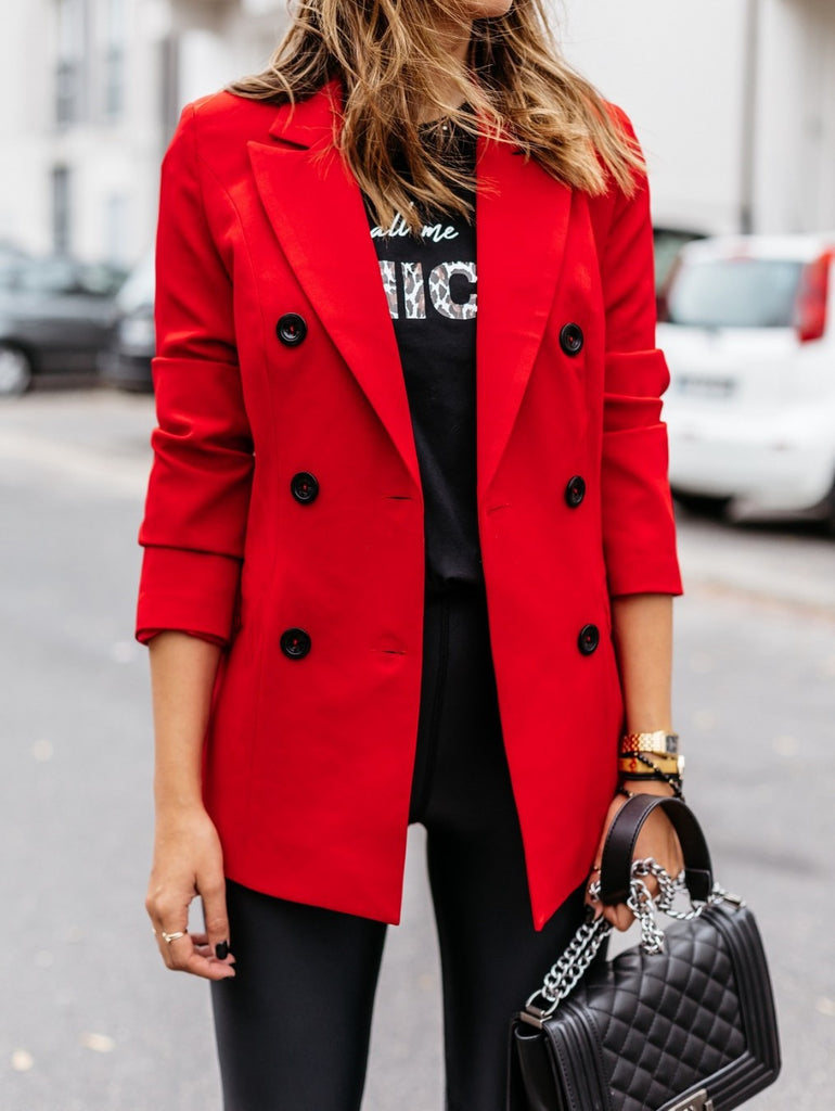 Damen Klassischer Double-Breasted Blazer im Tailored Fit WW