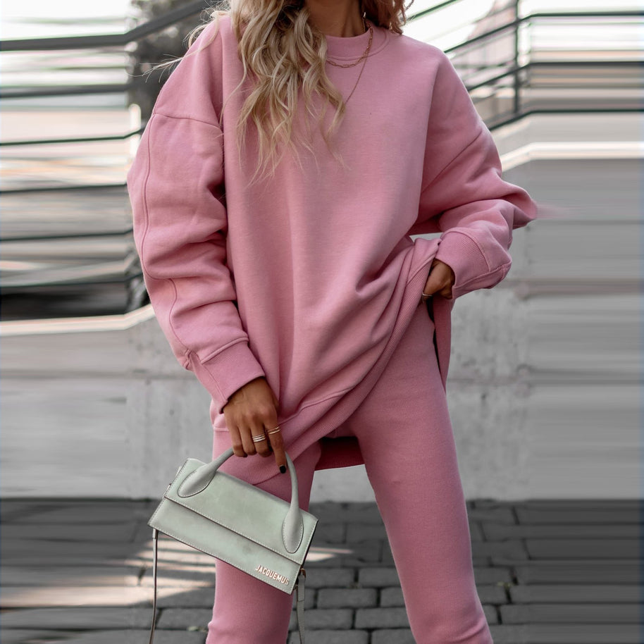 Damen Oversized Sweatshirt mit gestepptem Design und Komfort Fit WW