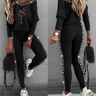 Damen Sportliches Set mit Glitzerakzenten WW
