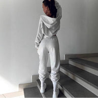Damen Sportliches Freizeit-Loungewear-Set mit Kapuze WW