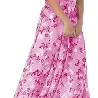 Damen Maxikleid mit floralem Chiffon und elegantem V-Ausschnitt WW
