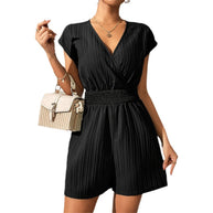 Damen luftiger Jumpsuit mit gepufften Ärmeln und tailliertem Design W&W