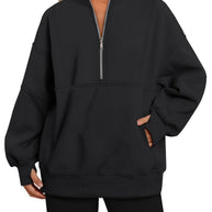 Damen Sportlicher Hoodie mit hohem Kragen und Reißverschluss WW