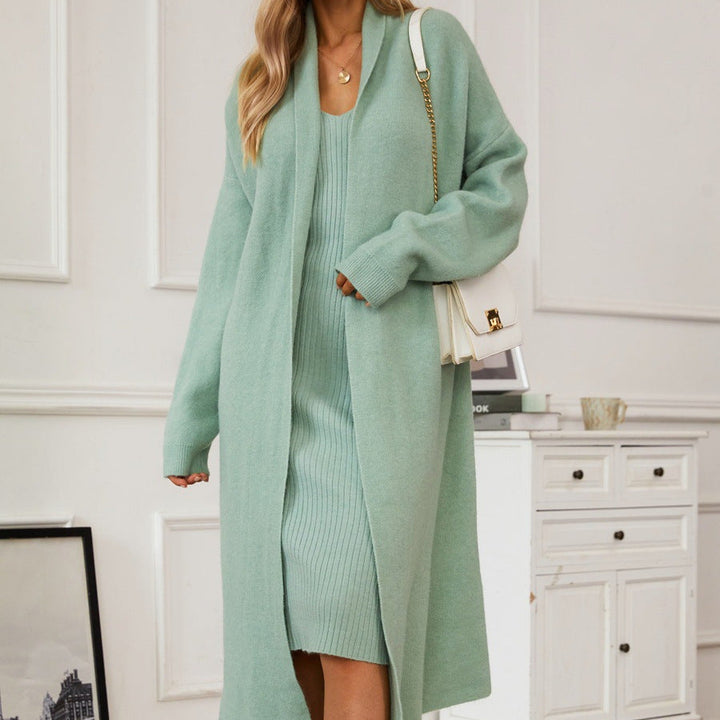 Damen Elegante und bequeme lange Strickjacke W&W Mode