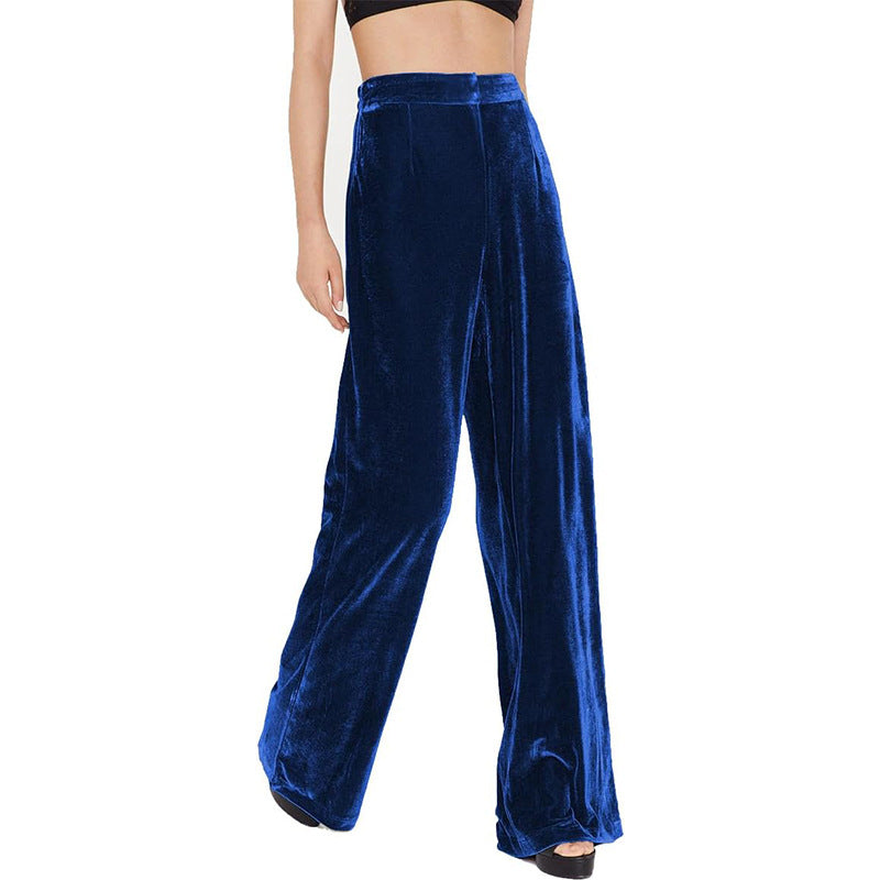 Damen elegante Samtweite Hose mit weitem Bein WW