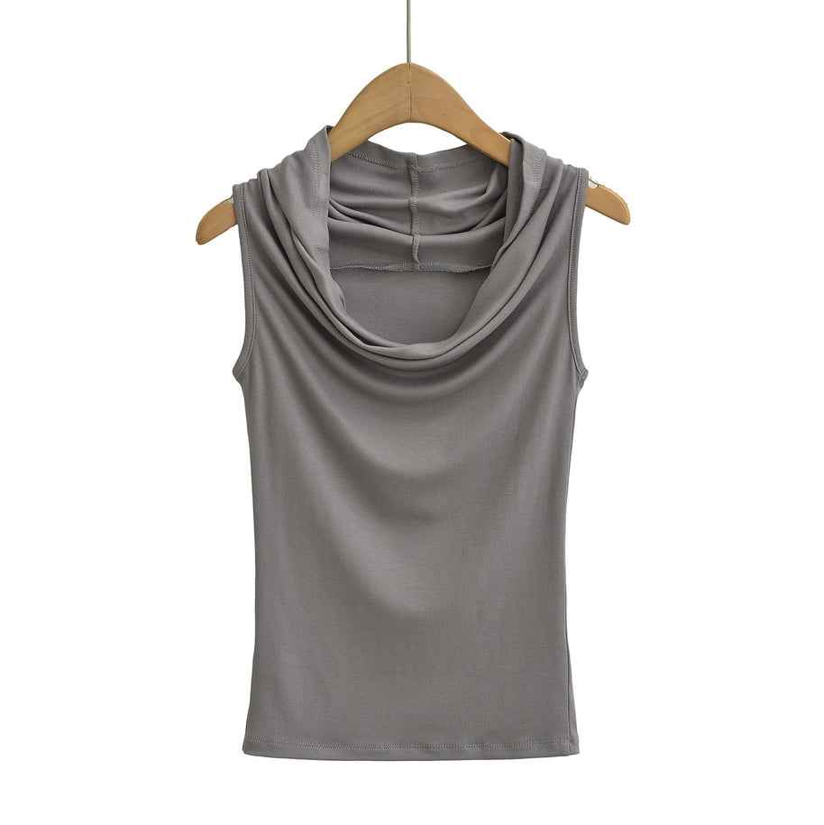 Damen ärmelloses Cowl-Top aus weichem, elastischem Material WW
